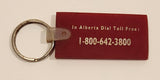 Report A Poacher In Alberta Dial Toll Free Dark Red Rubber Fob Keychain Ring