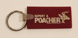 Report A Poacher In Alberta Dial Toll Free Dark Red Rubber Fob Keychain Ring