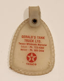 Vintage Texaco Wholesale Marketer Gerald's Tank Truck Ltd. Edson Hinton White Plastic Fob Keychain