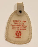 Vintage Texaco Wholesale Marketer Gerald's Tank Truck Ltd. Edson Hinton White Plastic Fob Keychain
