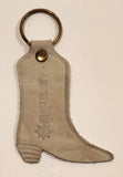 Boulet Cowboy Boot Shaped Leather Fob Keychain Ring