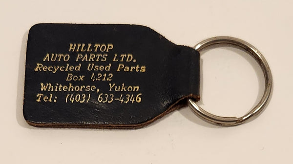 Hilltop Auto Parts Ltd. Recycled Used Parts Whitehorse Yukon Black Leather Fob Keychain Ring