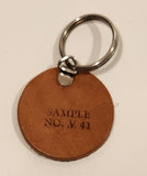 Vintage Salesman Sample No. V 41 Round Leather Fob Keychain Ring