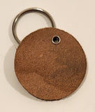 Vintage Salesman Sample No. V 41 Round Leather Fob Keychain Ring