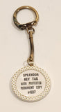 Tag Master Splendor Key Tag White Plastic Fob Keychain Ring