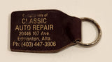 Compliments Classic Auto Repair Edmonton Alberta Brown Leather Fob Keychain Ring