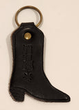 Boulet Western Boots Cowboy Boot Shaped Leather Fob Keychain Ring