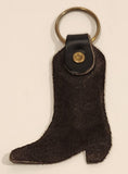 Boulet Western Boots Cowboy Boot Shaped Leather Fob Keychain Ring