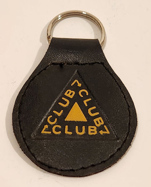 Vintage Triangle Club Leather Fob Keychain Ring