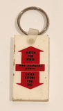 Vintage West Kootenay Power Watch For Wires Check Before You Dig White Rubber Fob Keychain Ring