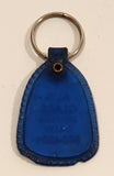 Vintage Al's Glass Drayton Valley Alberta Blue Plastic Fob Keychain Ring
