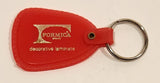 Formica Brand Decorative Laminate Red Plastic Fob Keychain Ring