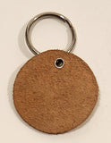 Vintage Salesman Sample No. V 41 Round Leather Fob Keychain Ring