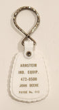 Arnstein Ind. Equip John Deer Payge No. 112 White Plastic Fob Keychain Ring