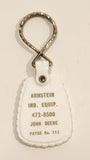 Arnstein Ind. Equip John Deer Payge No. 112 White Plastic Fob Keychain Ring