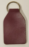 Vintage Commerce Farm Services Red Leather Fob Keychain Ring