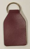 Vintage Commerce Farm Services Red Leather Fob Keychain Ring