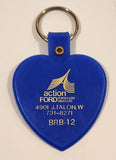 Vintage Action Ford Sales Ltd. Montreal Blue Plastic Fob Keychain Ring