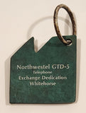NorthwesTel GTD-5 Telephone Exchange Dedication Whitehorse Green Rubber Fob Keychain Ring