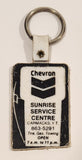 Vintage Chevron Sunrise Service Centre Carmacks Yukon Territory Tire Gas Towing Rubber Fob Keychain Ring