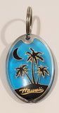 Hawaii Palm Trees and Moon Acrylic Fob Keychain Ring