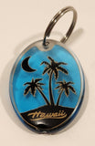Hawaii Palm Trees and Moon Acrylic Fob Keychain Ring
