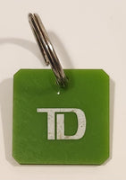 TD Toronto Dominion Bank Green Plastic Fob Keychain Ring