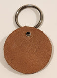 Vintage Salesman Sample No. V 41 Round Leather Fob Keychain Ring