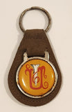 Screw U Brown Leather Fob Keychain Ring