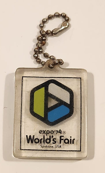 1974 Expo 74 World's Fair Spokane USA Acrylic Fob Keychain Ring