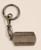 Silver .900 Ornate Engraved Metal Fob Keychain Ring