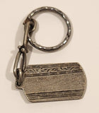 Silver .900 Ornate Engraved Metal Fob Keychain Ring