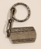 Silver .900 Ornate Engraved Metal Fob Keychain Ring