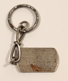 Silver .900 Ornate Engraved Metal Fob Keychain Ring