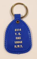 #319 Y.K. Elks Lodge N.W.T. Blue Plastic Fob Keychain