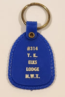#319 Y.K. Elks Lodge N.W.T. Blue Plastic Fob Keychain