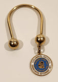 Vintage Barlow Columbus Georgia Consolidated Government 1971 Muscobee County 1826 City Chartered 1828 Enamel Metal Horse Shoe Ball End Keychain Key Ring