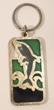 West Edmonton Mall Dolphin Themed Plastic Stained Glass Fob Keychain Key Ring