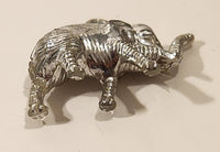 Vintage Silver Look Plastic Elephant Necklace Charm Made in Hong Kong