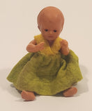 Vintage ES Germany Baby Girl with Sleepy Eyes 3 1/2" Plastic Toy Doll with Opening Closing Eyes