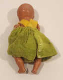 Vintage ES Germany Baby Girl with Sleepy Eyes 3 1/2" Plastic Toy Doll with Opening Closing Eyes