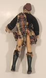 Vintage 1940s Flagg Scottish Girl 6 3/4" Rubber Toy Doll
