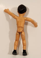 Vintage Mid Century Boy with Brown Hair 4" Rubber Toy Doll Made in Hong Kong