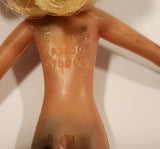 Vintage 1973 Lesney Miss Matchbox Blonde Hair 5" Rubber Toy Doll Made in Hong Kong