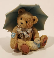 1993 Enesco Cherished Teddies 914789 "Showers Of Friendship" Alan April Bear Resin Figurine New in Box