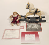 Ashton Drake Rock-A-Bye And Good Night 10" Tall Porcelain Doll on Rocking Horse New Condition in Box #92301