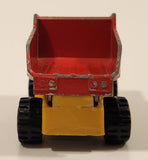 Vintage 1977 Universal Associated Co. Ltd. Dump Truck Green Red Yellow Pressed Steel and Plastic Toy Car Vehicle Made in Hong Kong