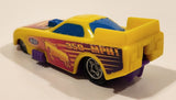 2002 Wendy's NHRA Funny Car Dragster Yellow Plastic Die Cast Toy Car Vehicle 3/5