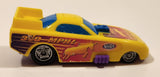 2002 Wendy's NHRA Funny Car Dragster Yellow Plastic Die Cast Toy Car Vehicle 3/5