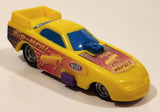 2002 Wendy's NHRA Funny Car Dragster Yellow Plastic Die Cast Toy Car Vehicle 3/5